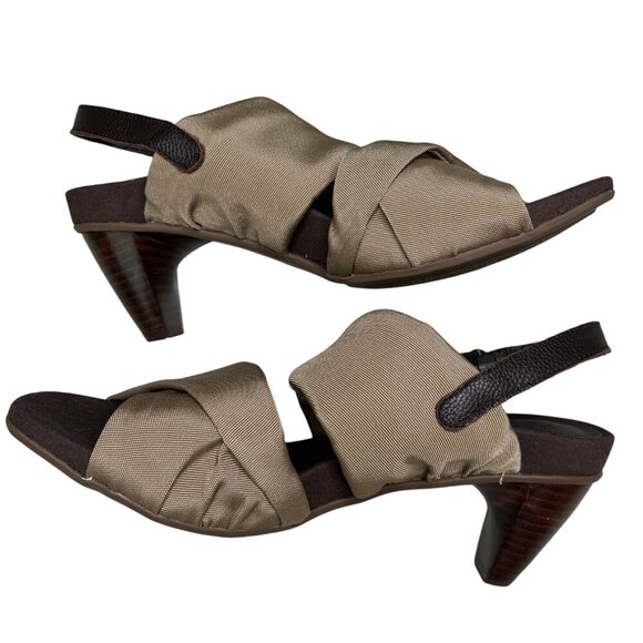 Aetrex - Essence™ Jamie Double Band Stretch Heel Sandal in Tan |Taupe Color| 9W - Picture 6 of 13